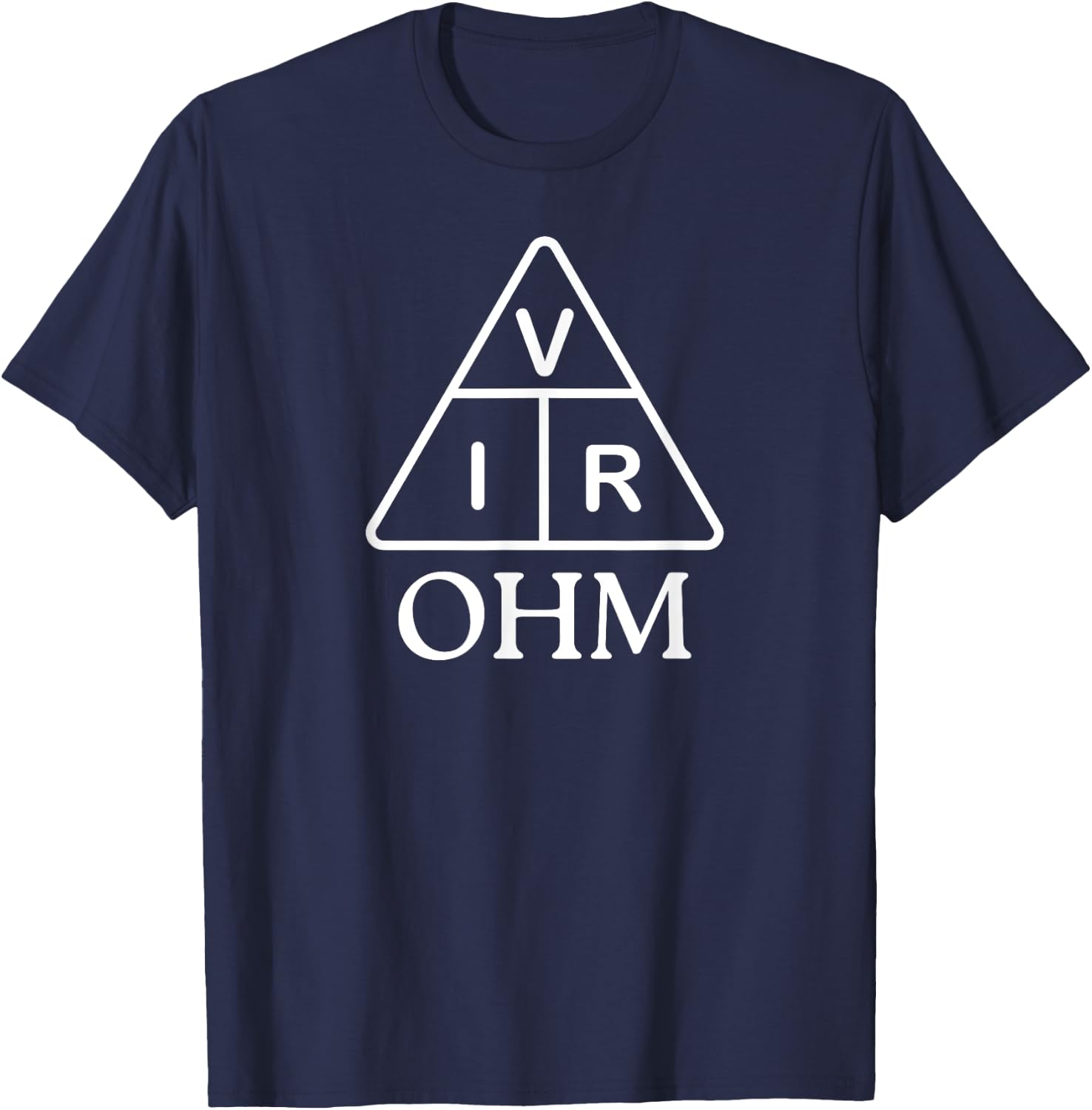 Ohm Law Ohms-Simple Law Triangle-Electrical Engineer T-Shirt - T-Shirt | Navy