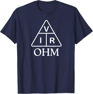 Ohm Law Ohms-Simple Law Triangle-Electrical Engineer T-Shirt - T-Shirt | Navy
