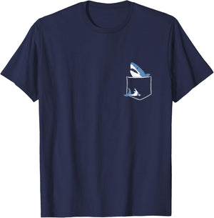 Shark Pocket Animal Pets Funny Shark Men Women Kids T-Shirt - T-Shirt | Navy