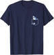Shark Pocket Animal Pets Funny Shark Men Women Kids T-Shirt - T-Shirt | Navy
