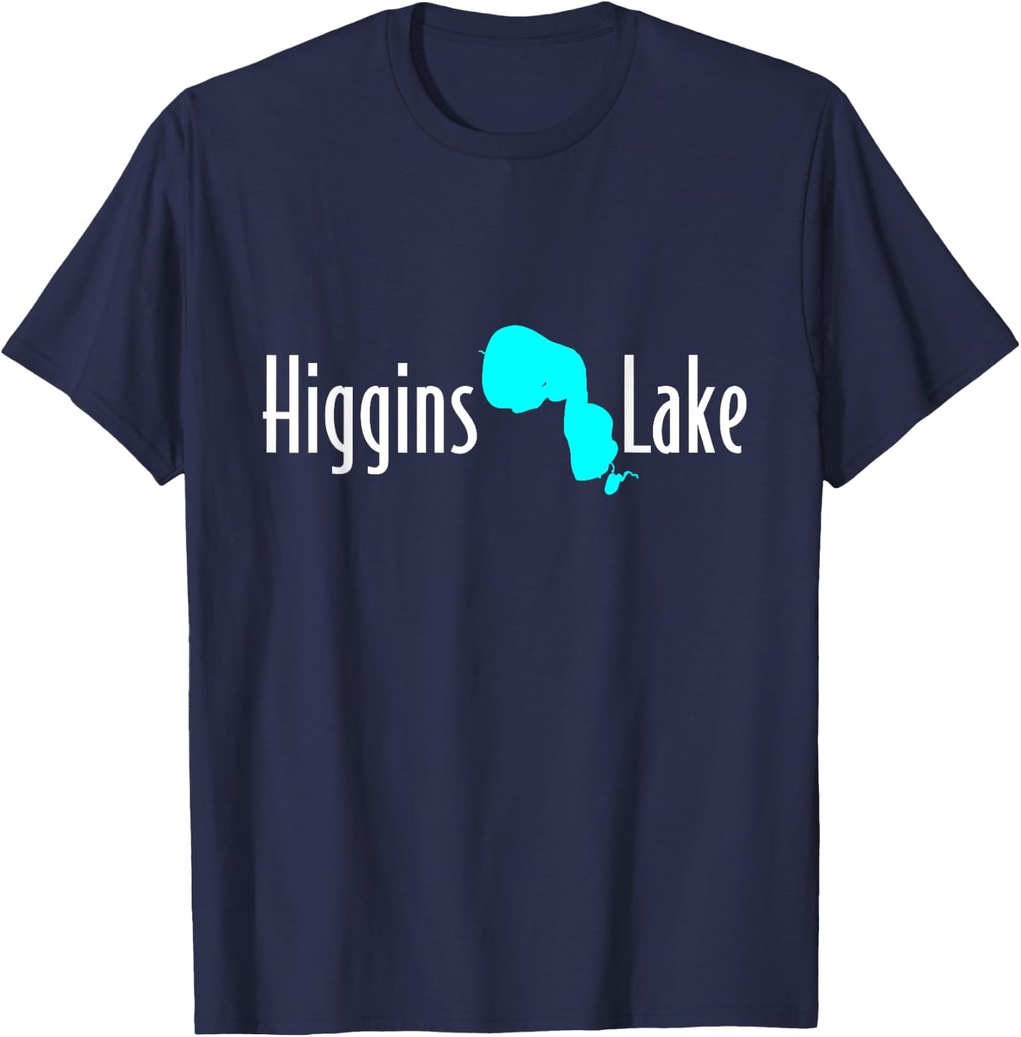 Minimalist Higgins Lake - Michigan T-Shirt - T-Shirt | Navy
