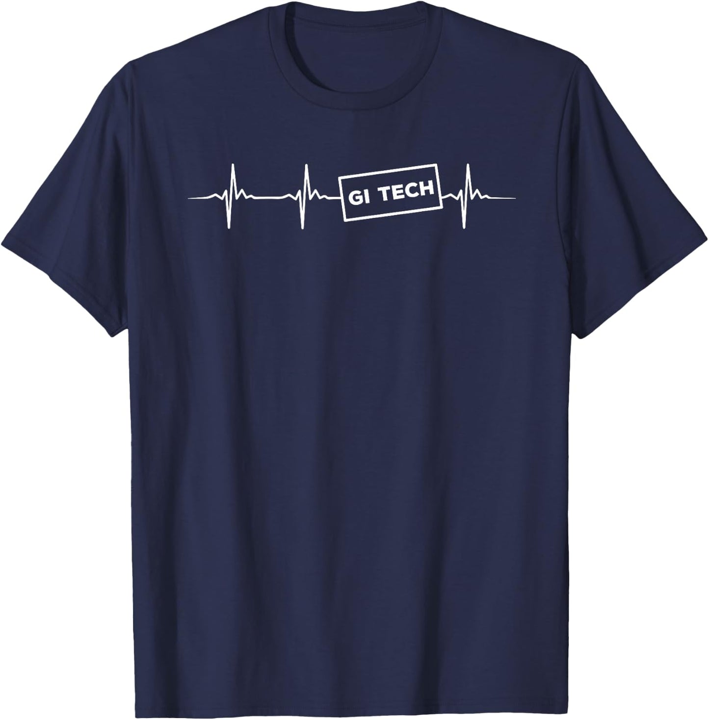 Awesome GI Tech Heartbeat Apparel Endoscopy Technician T-Shirt - T-Shirt | Navy