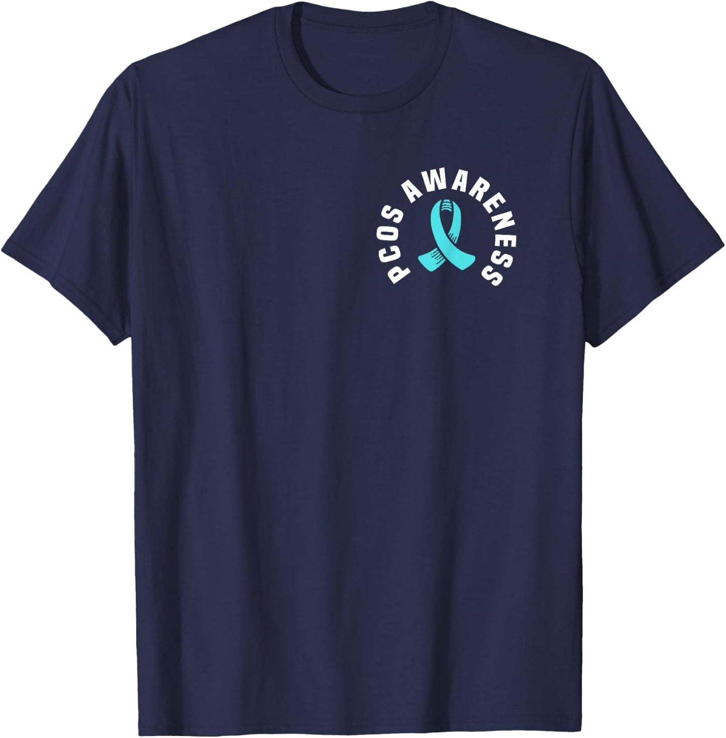 PCOS Awareness Pocket Wear Teal Ribbon T-Shirt - T-Shirt | Navy