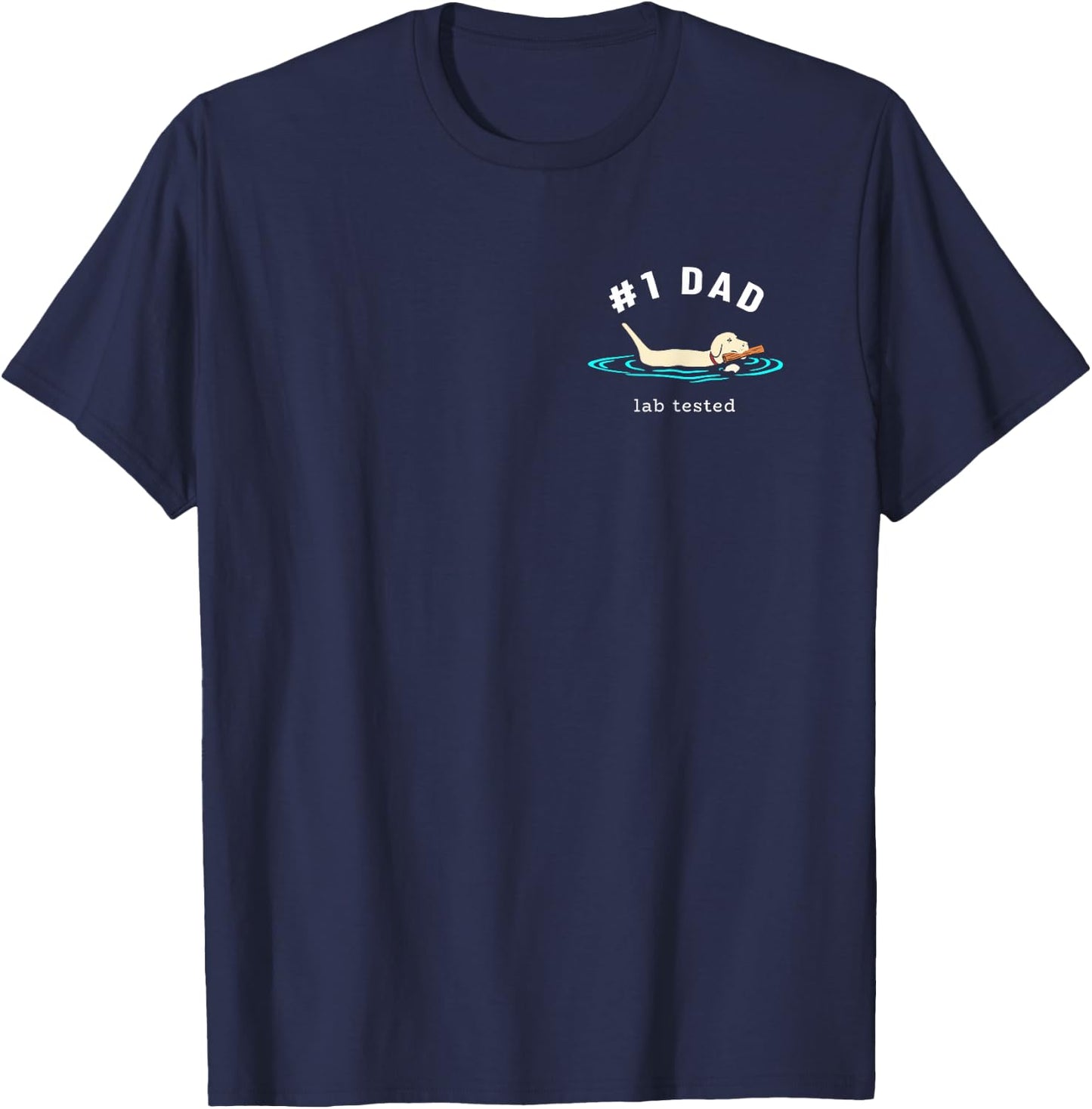 2 Sided Print - Yellow Labrador Retriever #1 Dad Lab Tested T-Shirt - T-Shirt | Navy