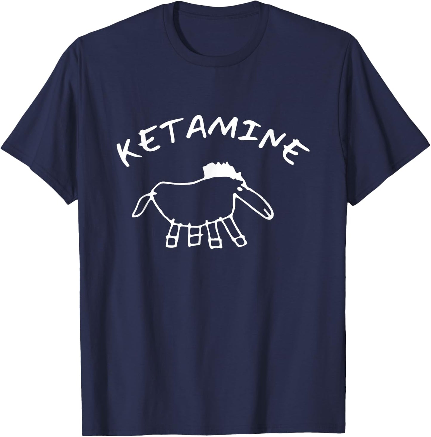 Ketamine Horse Emergency Funny , Small, Black T-Shirt - T-Shirt | Navy
