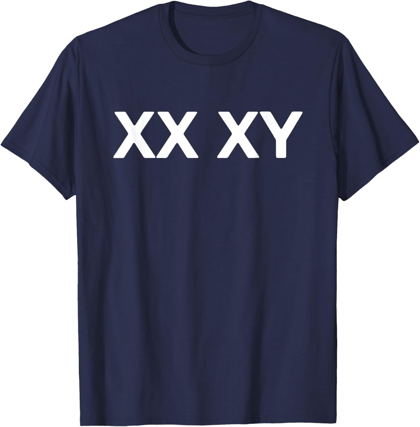 XX XY (Text Only Txt Print) T-Shirt - T-Shirt | Navy