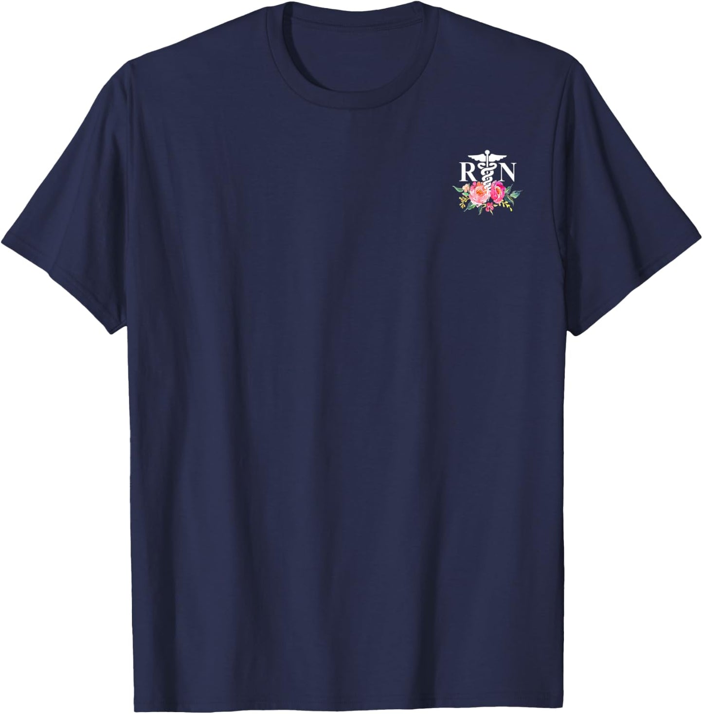 RN Registered Nurse Caduceus-Symbol Logo T-Shirt - T-Shirt | Navy