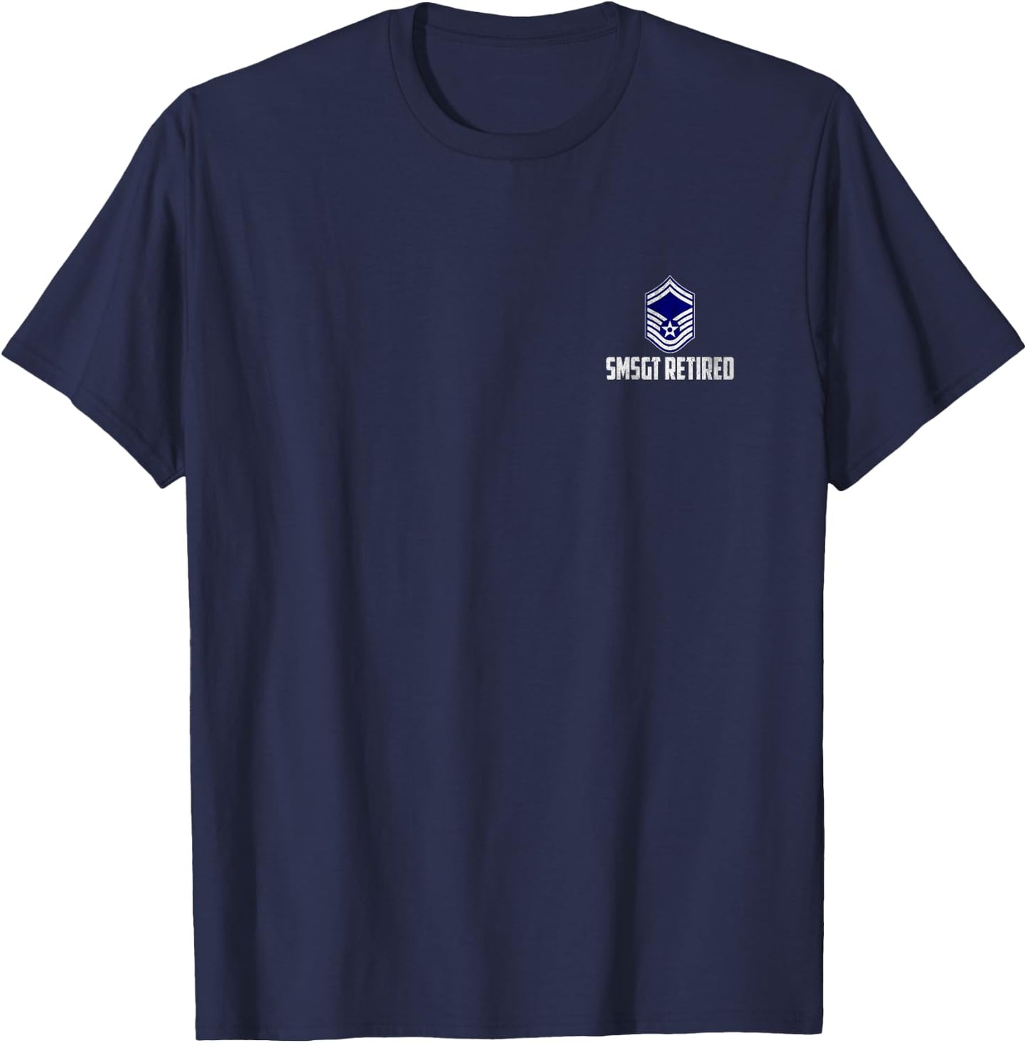 Retired E-8 Senior Master Sergeant SMSgt Rank Airman Logo T-Shirt - T-Shirt | Navy
