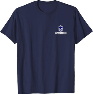 Retired E-8 Senior Master Sergeant SMSgt Rank Airman Logo T-Shirt - T-Shirt | Navy