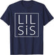 Lil Sis Cute Heart Adult Little Sister Matching T-Shirt - T-Shirt | Navy