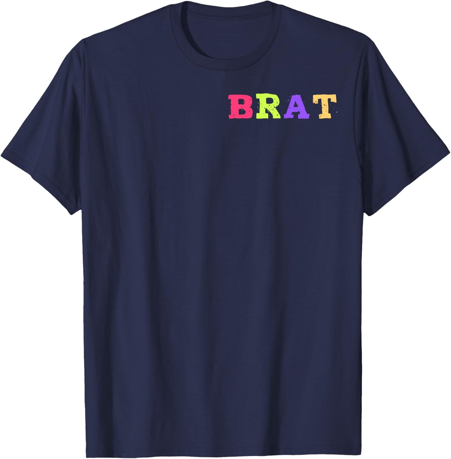 Colorful Brat Funny Minimalist T-Shirt - T-Shirt | Navy