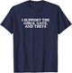 I Support The Girls Gays And Theys Powerful LGBTQ+ Equality T-Shirt - T-Shirt | Navy
