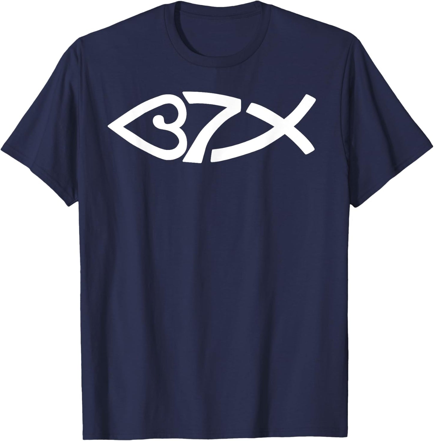 Jesus Fish Christian Ichthys Symbol New Jesus Fish Design T-Shirt - T-Shirt | Navy