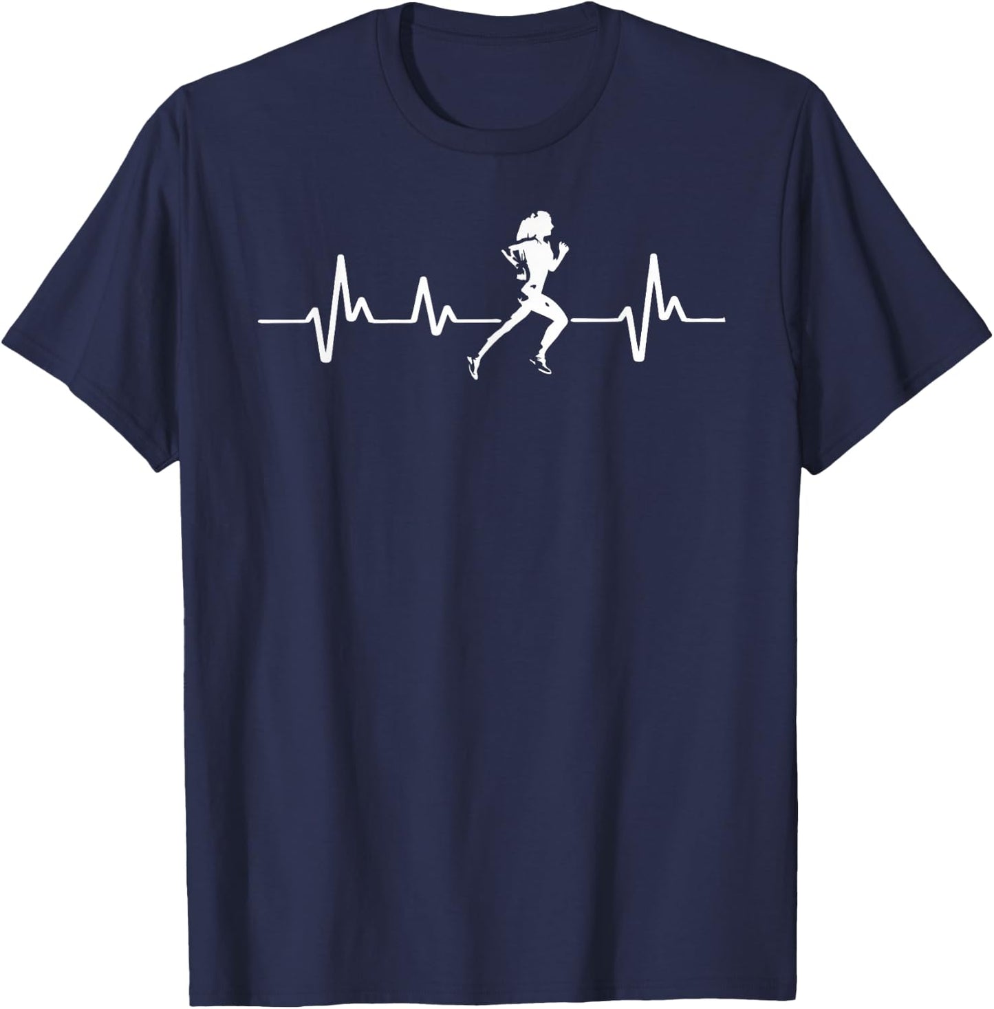 Running heartbeat Cross country running Gift girls women T-Shirt - T-Shirt | Navy