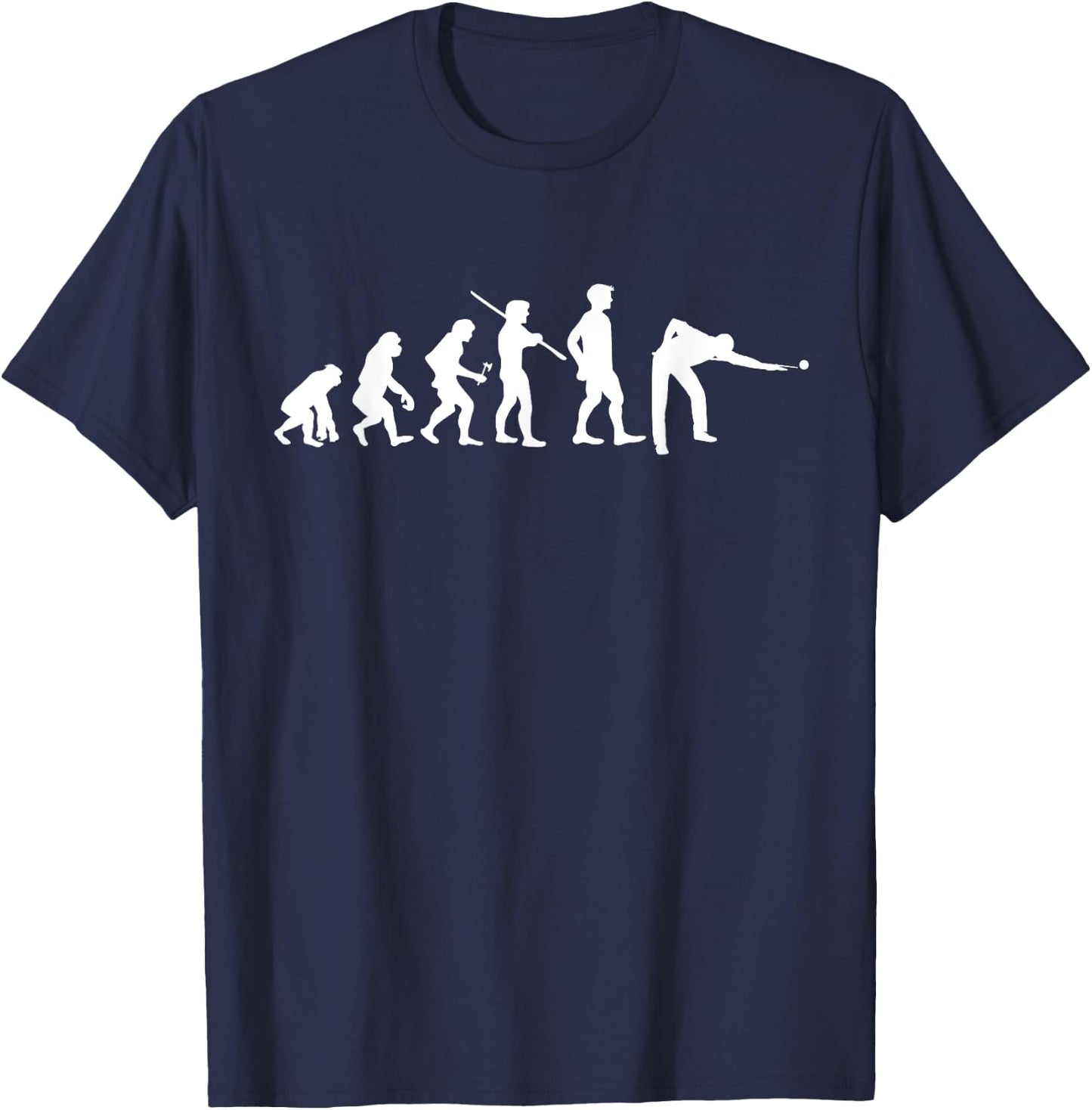 Evolution Pool Funny Pool Player Billiards Player T-Shirt - T-Shirt | Navy