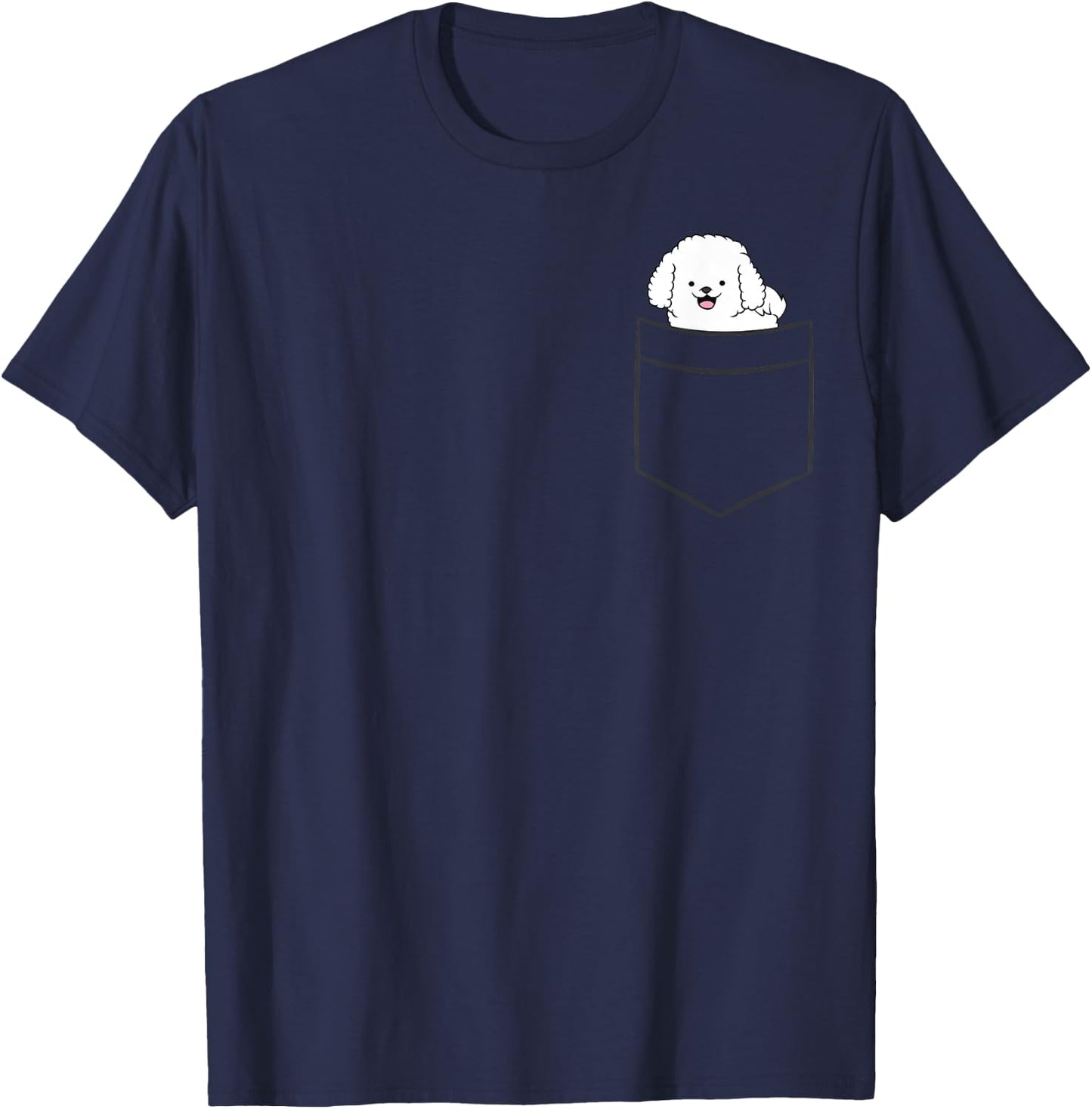 Bichon Frise Dog In Pocket Funny Bichon Frisé T-Shirt - T-Shirt | Navy