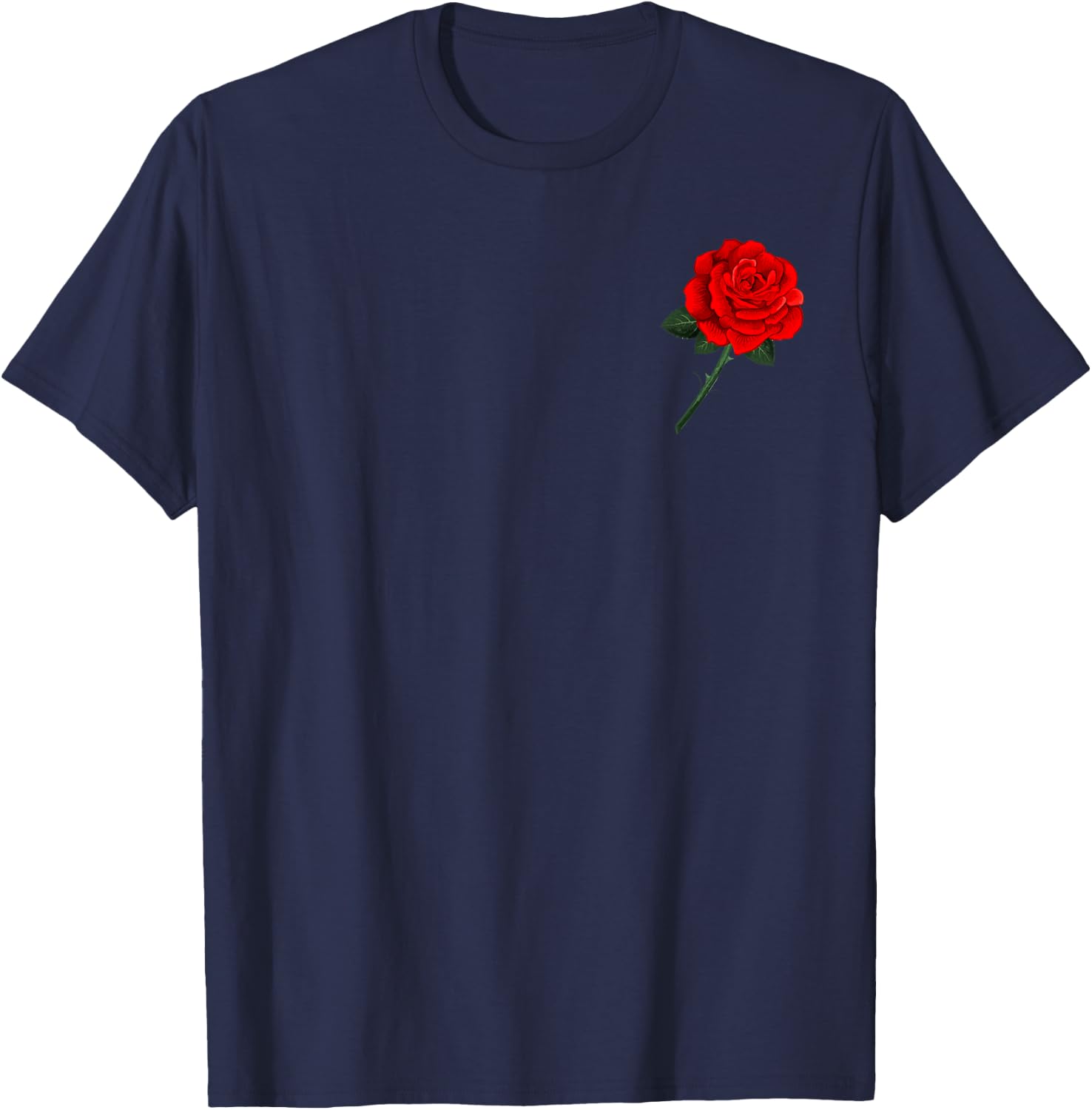 Cool Red Roses Elegant Floral Design Women and Youth T-Shirt - T-Shirt | Navy