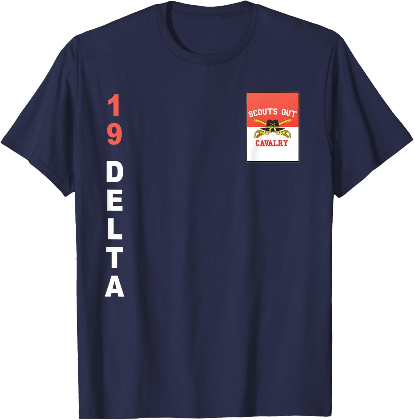 Army 19 Delta Cavalry Scout T Shirt T-Shirt - T-Shirt | Navy
