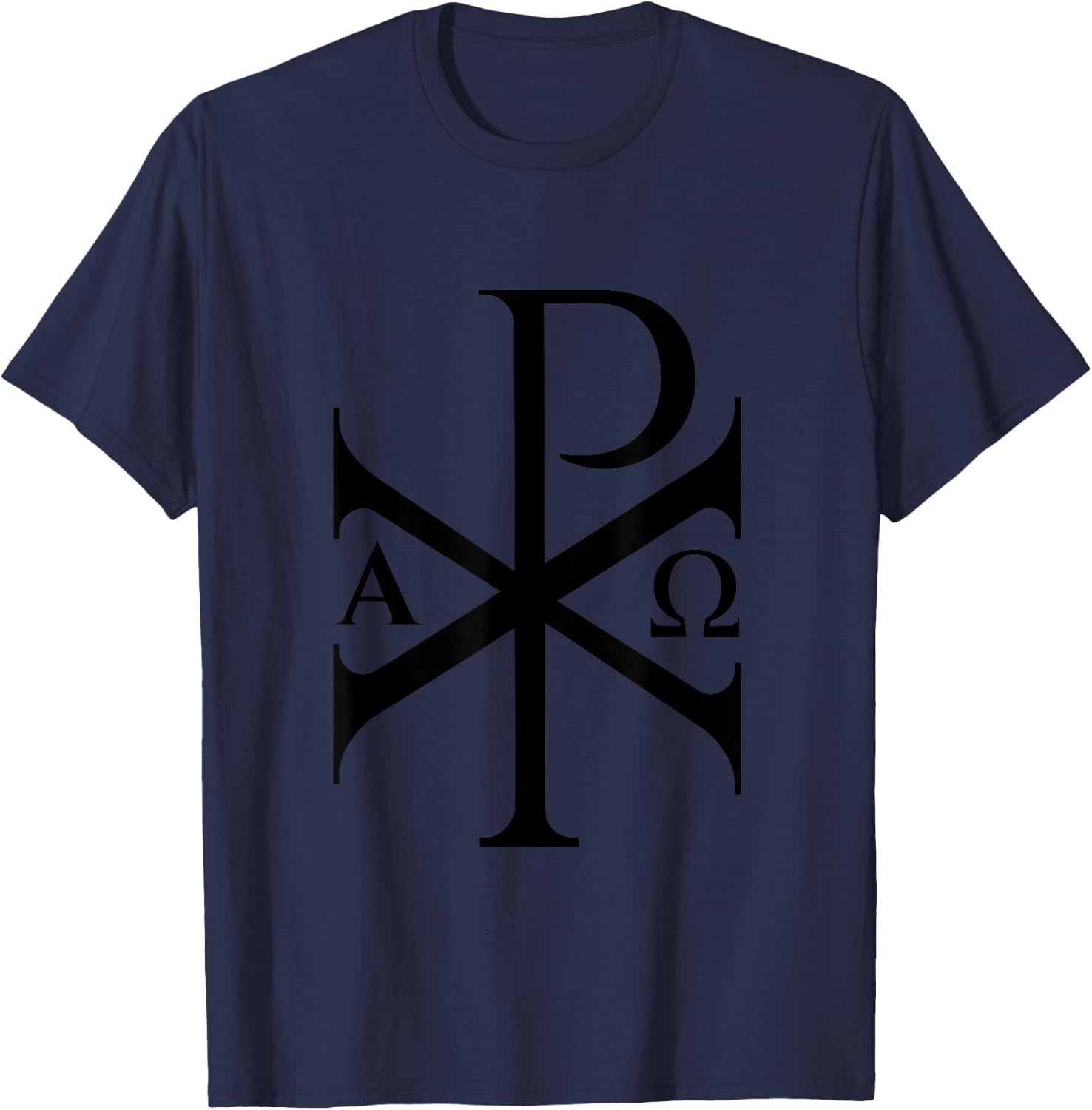Byzantine and Christian History Chi Rho Alpha Omega T-Shirt - T-Shirt | Navy