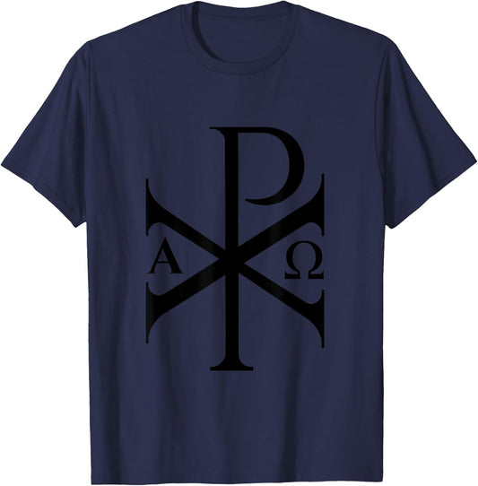 Byzantine and Christian History Chi Rho Alpha Omega T-Shirt - T-Shirt | Navy