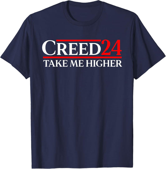Creed '24 Take Me Higher Flag USA America, Creed 2024 T-Shirt - T-Shirt | Navy