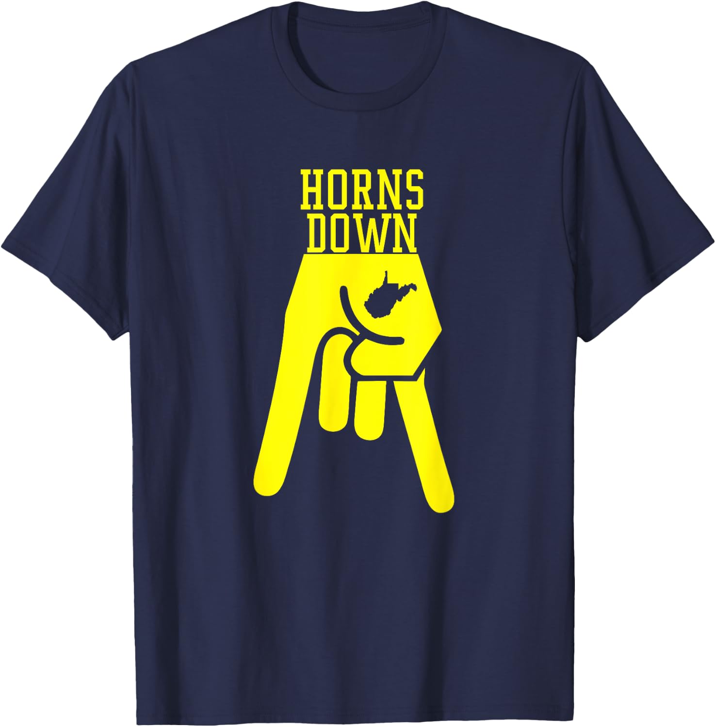 Horns Down West By God Virginia T-Shirt - T-Shirt | Navy