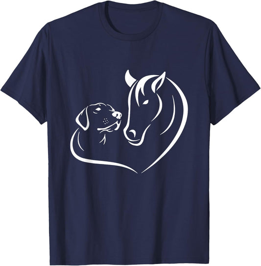 Dog Horse Lovers birthday Fantasy Dogs Funny Horses Women Girls Kids T-Shirt - T-Shirt | Navy