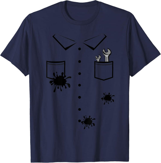 Wrenches Grease Stains Car Mechanic Halloween Costume T-Shirt - T-Shirt | Navy
