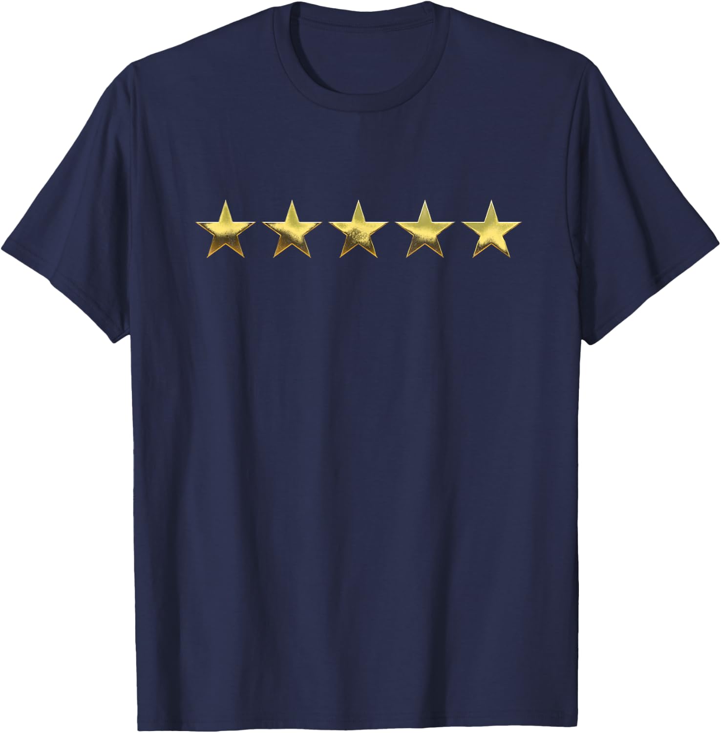 5 Gold Stars Graphic for Teachers and Achieving Top Pupils T-Shirt - T-Shirt | Navy