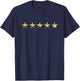 5 Gold Stars Graphic for Teachers and Achieving Top Pupils T-Shirt - T-Shirt | Navy