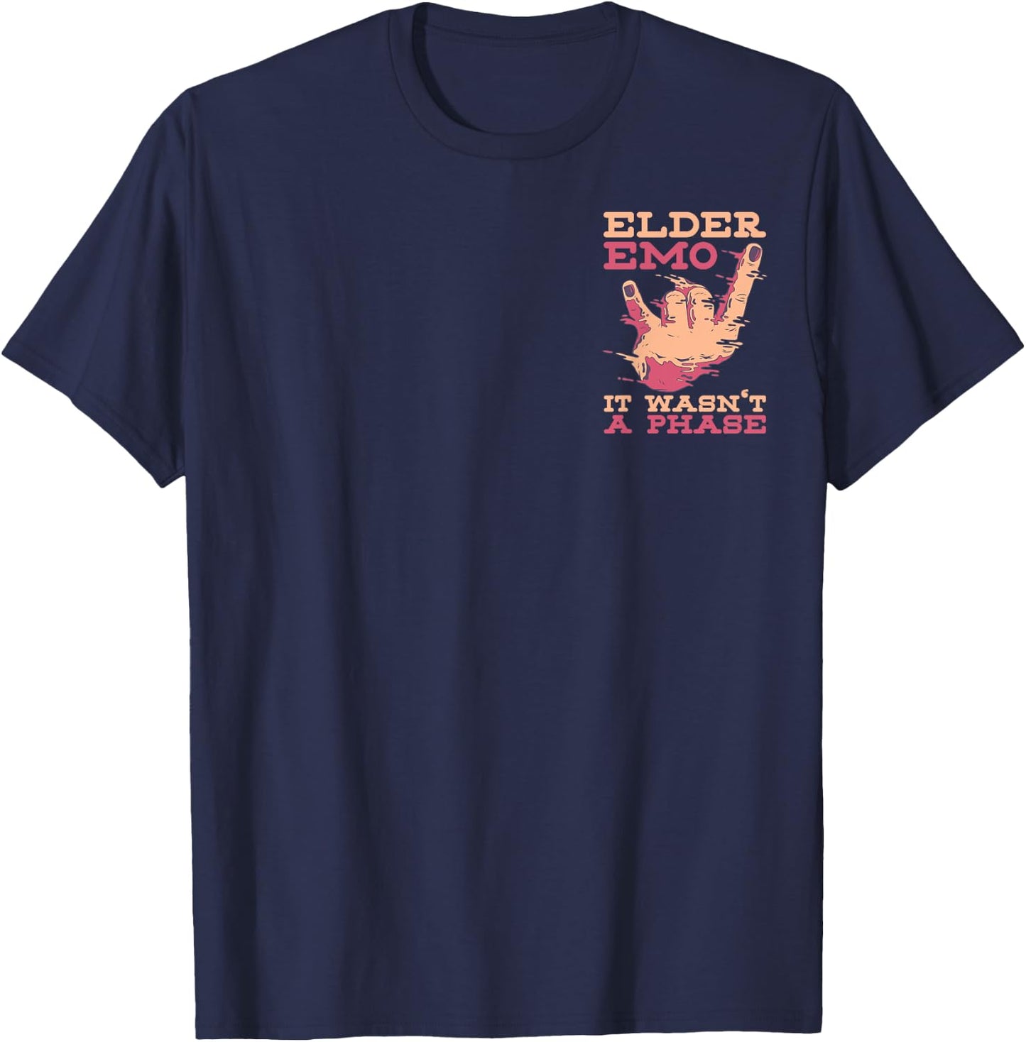 Elder Emo It Wasn't a Phase Minimalist Emo Goth T-Shirt - T-Shirt | Navy