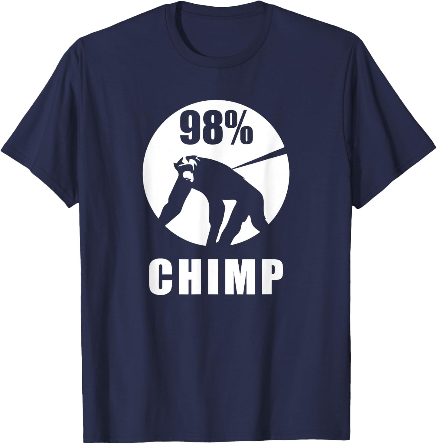 98% Chimp Funny Chimpanzee Ape Monkey T-Shirt - T-Shirt | Navy