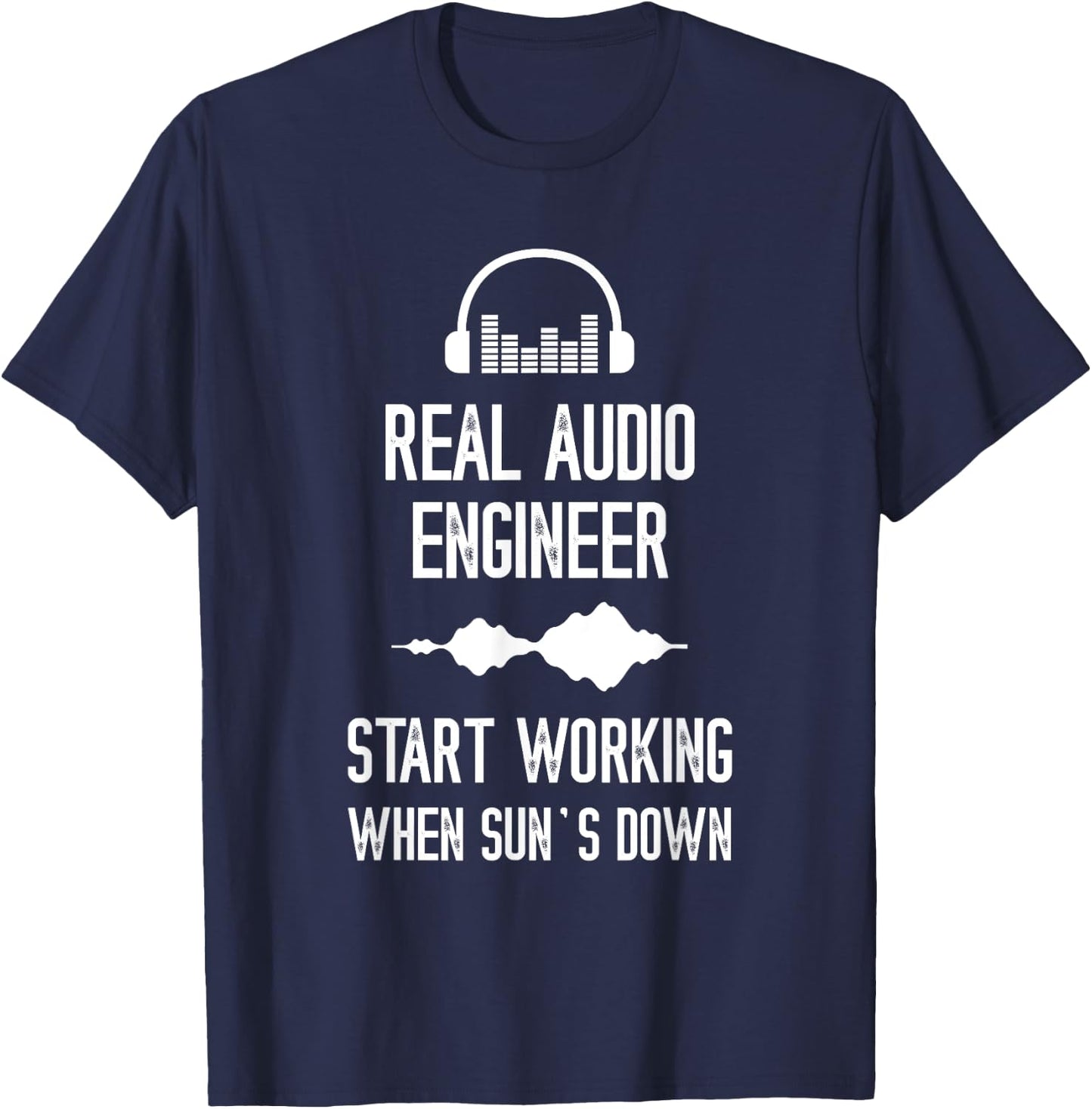 Audio Engineer Headphone Start Working Audio Engineering T-Shirt - T-Shirt | Navy