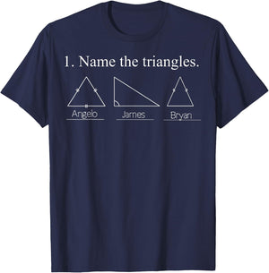 Name The Triangles Sarcastic Funny Math Lover Joke Humorous T-Shirt - T-Shirt | Navy