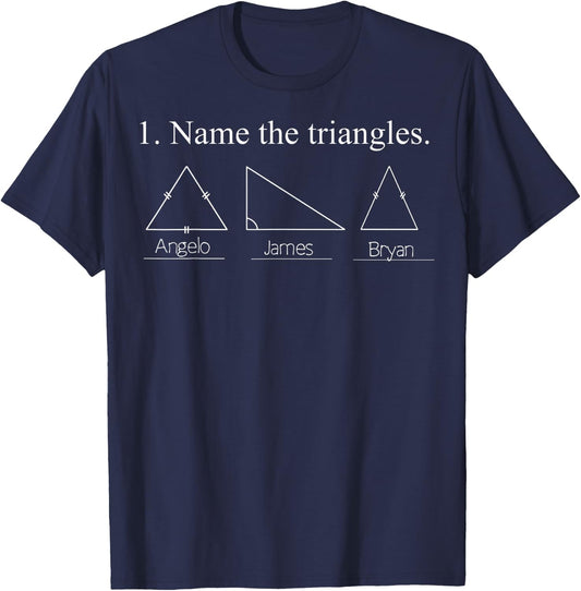 Name The Triangles Sarcastic Funny Math Lover Joke Humorous T-Shirt - T-Shirt | Navy