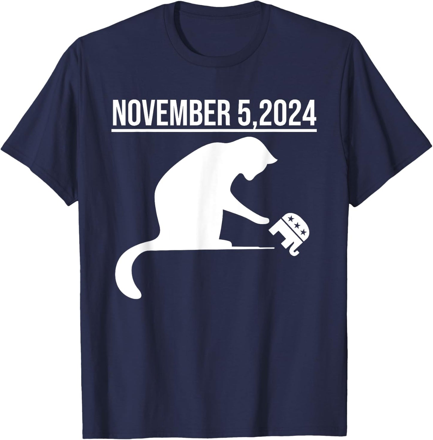 November 5 2024 The Revenge Of The Cat Ladies Cats Kamala T-Shirt - T-Shirt | Navy