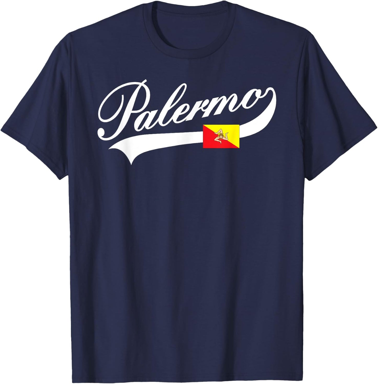 Palermo Sicily Flag Heritage T Shirt T-Shirt - T-Shirt | Navy