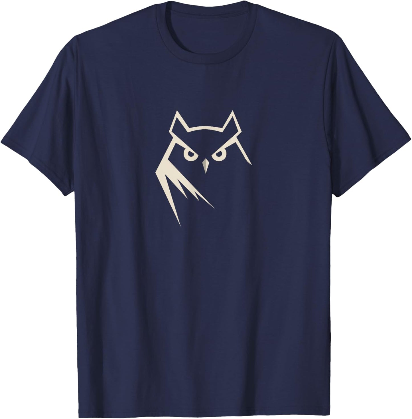 Minimal Snowy Owl Logo Style Minimalistic Abstract T-Shirt - T-Shirt | Navy