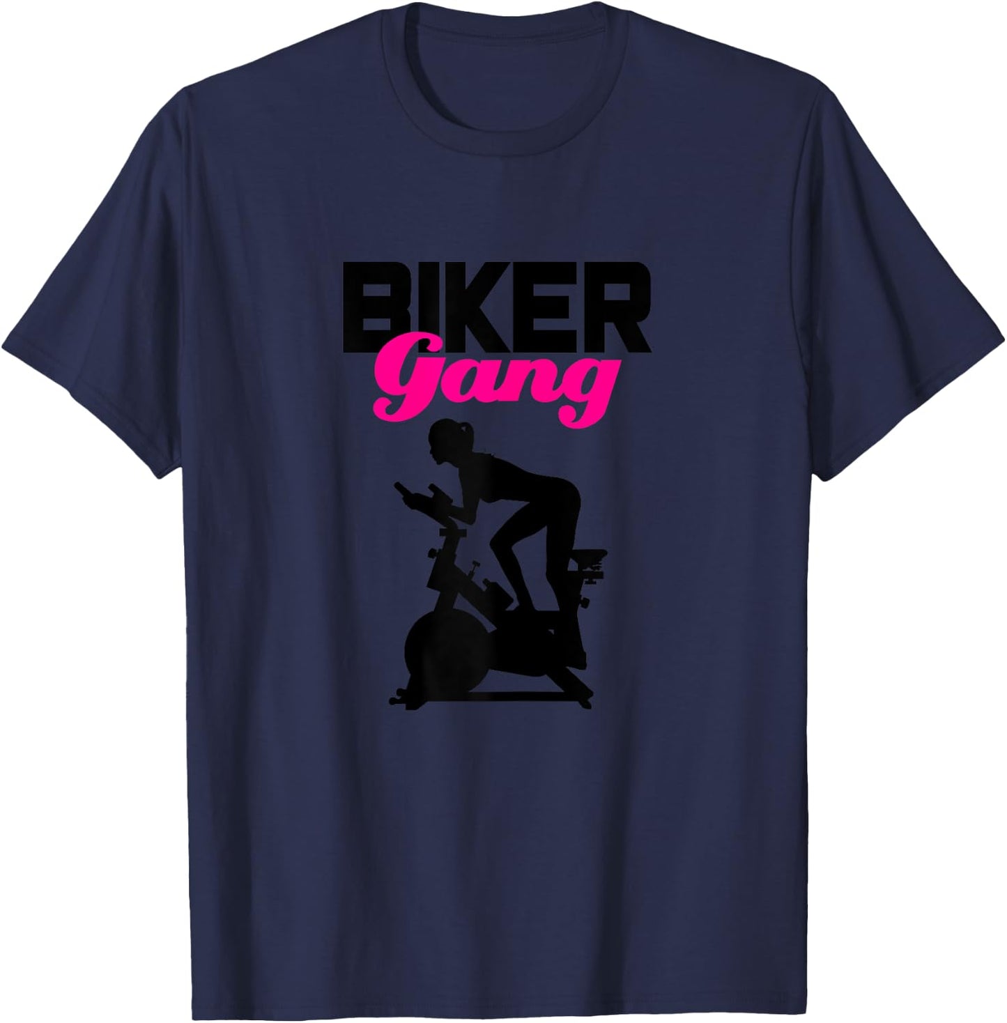 Biker Gang Spinning Spin Indoor Cycling Gym Workout T-Shirt - T-Shirt | Navy