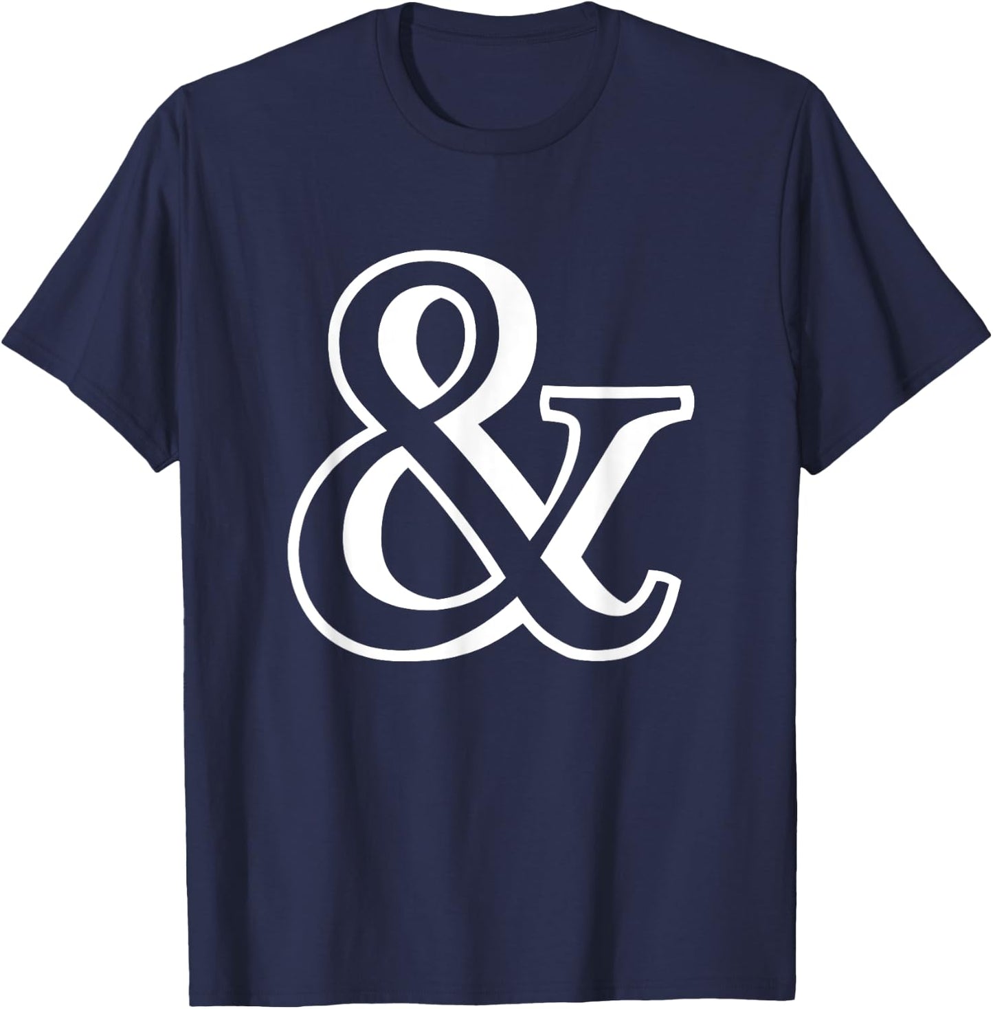 Ampersand & Character Symbol Typography Mark T-Shirt - T-Shirt | Navy