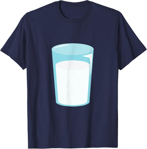 Glass of Milk Funny Halloween Couple Costume T-Shirt - T-Shirt | Navy