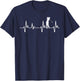 Golf Heartbeat Love Golfing Golfer Player Dad Men Women Kid T-Shirt - T-Shirt | Navy
