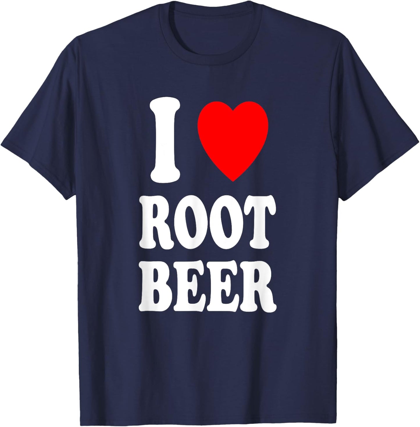 I Heart (Love) Root Beer Favorite Soda Soft Drink Float T-Shirt - T-Shirt | Navy