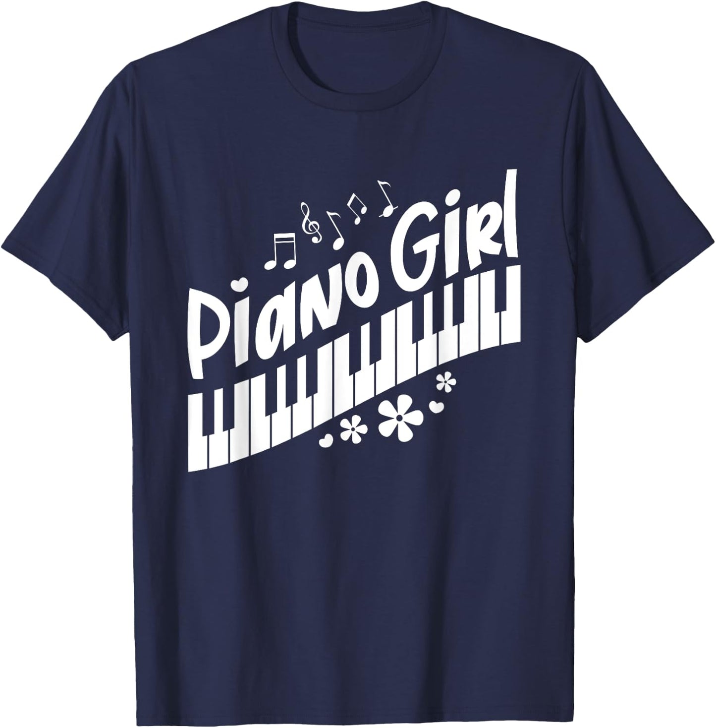 Piano Girl Funny Pianist Music Keyboardist Musician Outfit T-Shirt - T-Shirt | Navy