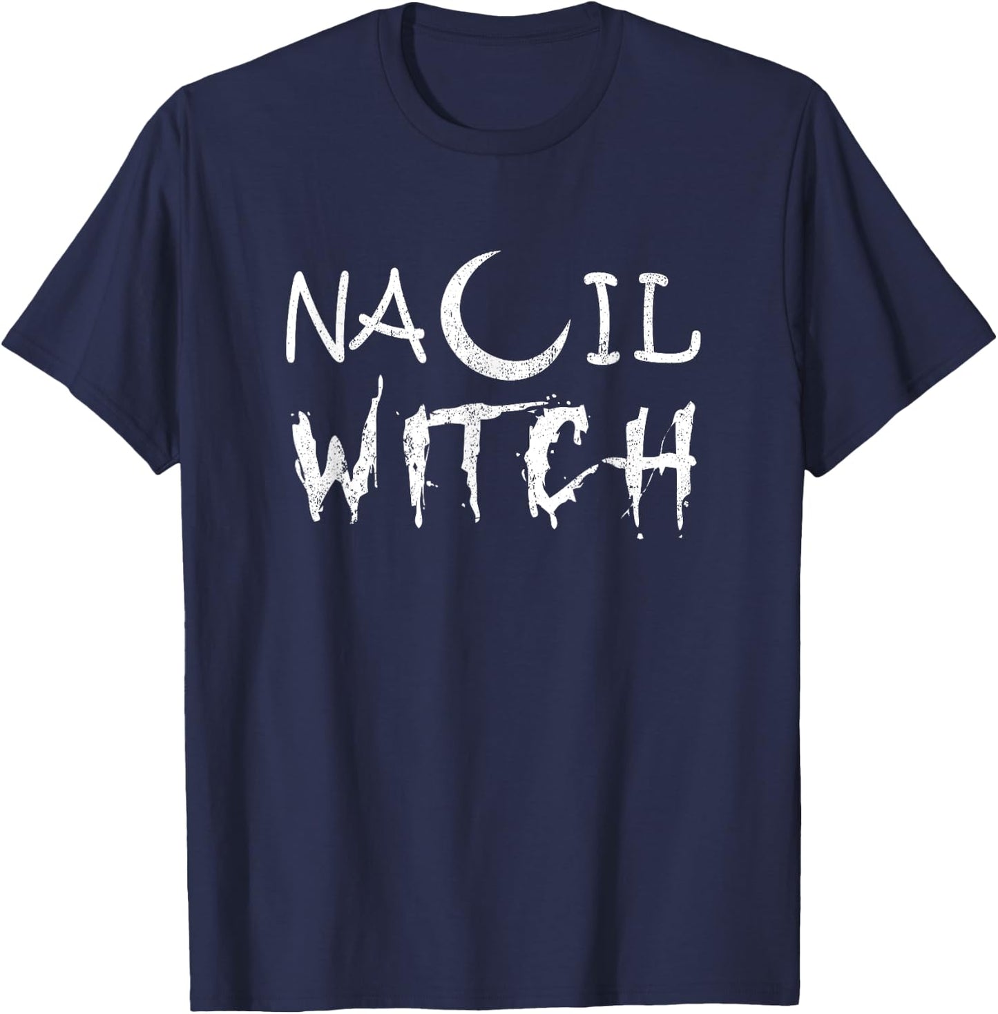 Vintage Nail Witch Nail Stylist Halloween Nail Tech T-Shirt - T-Shirt | Navy