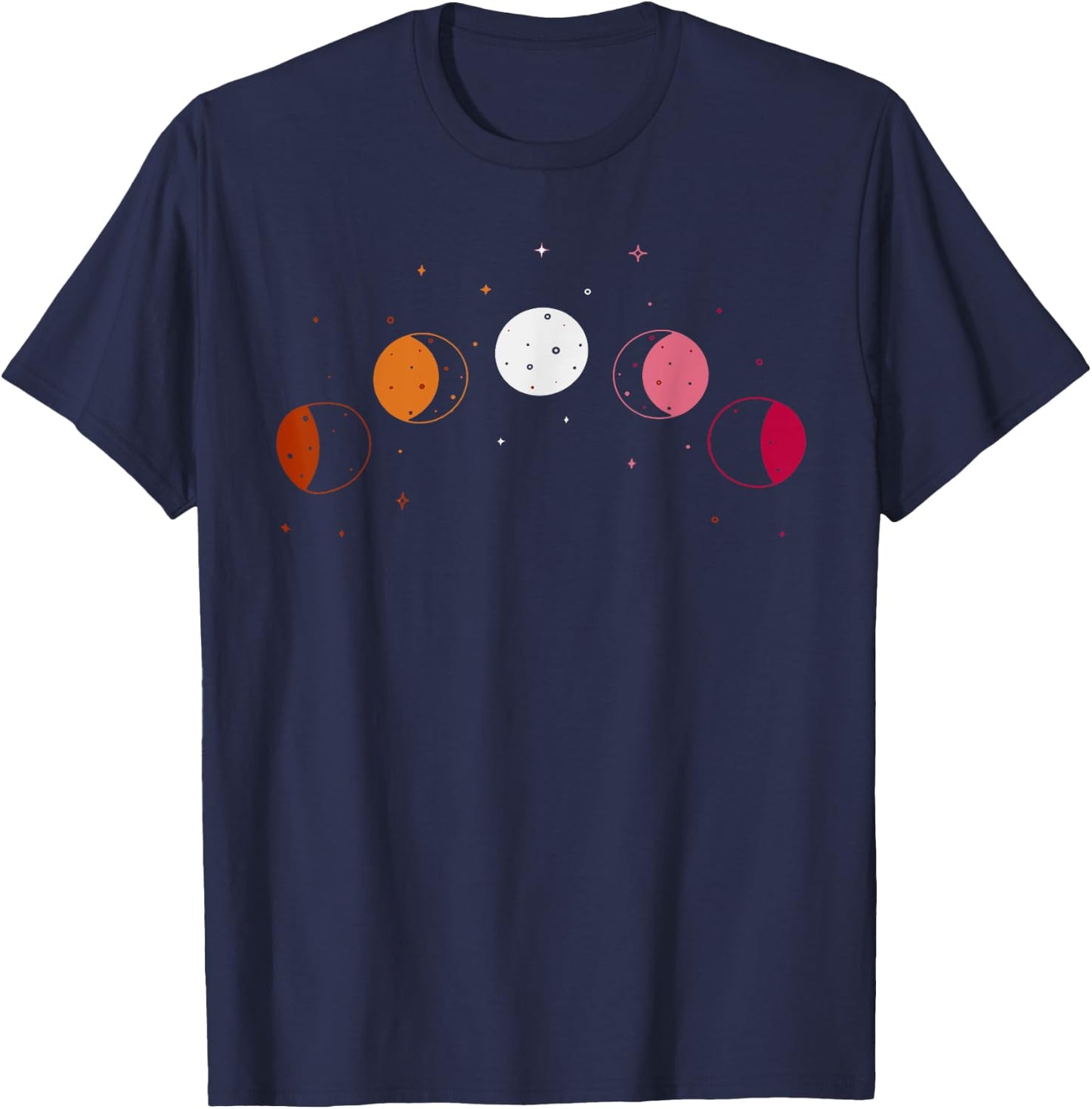 Moon Phases Subtle Lesbian Pride T-Shirt - T-Shirt | Navy