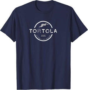 Tortola BVI Graphic Vintage Retro T Shirt T-Shirt - T-Shirt | Navy