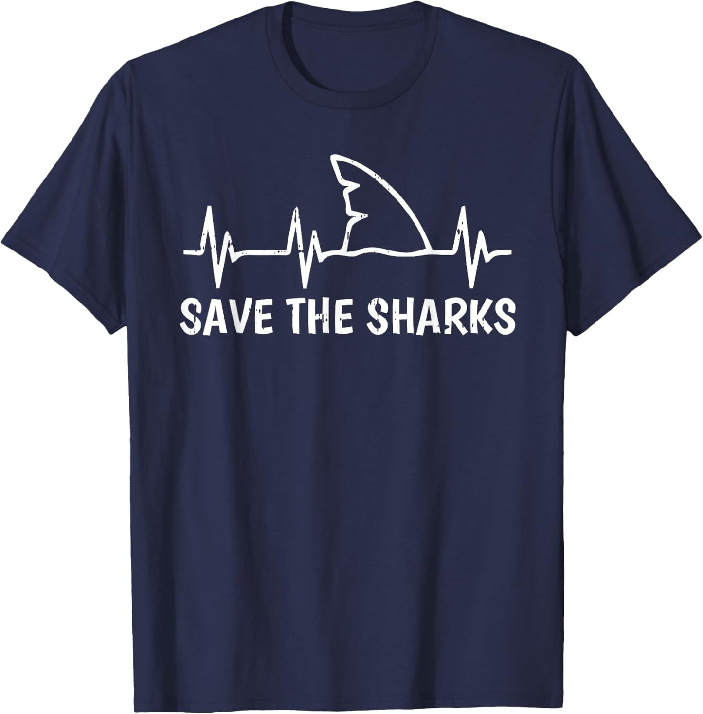 Save The Shark Ocean Sea Animal Men Women Kids T-Shirt - T-Shirt | Navy
