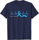 Heartbeat Light Blue Ribbon Prostate cancer awareness suppor T-Shirt - T-Shirt | Navy