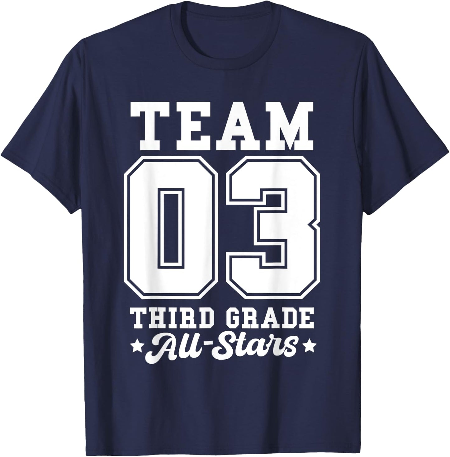 Team 3rd Grade All-Stars Back To School Sports Jersey T-Shirt - T-Shirt | Navy